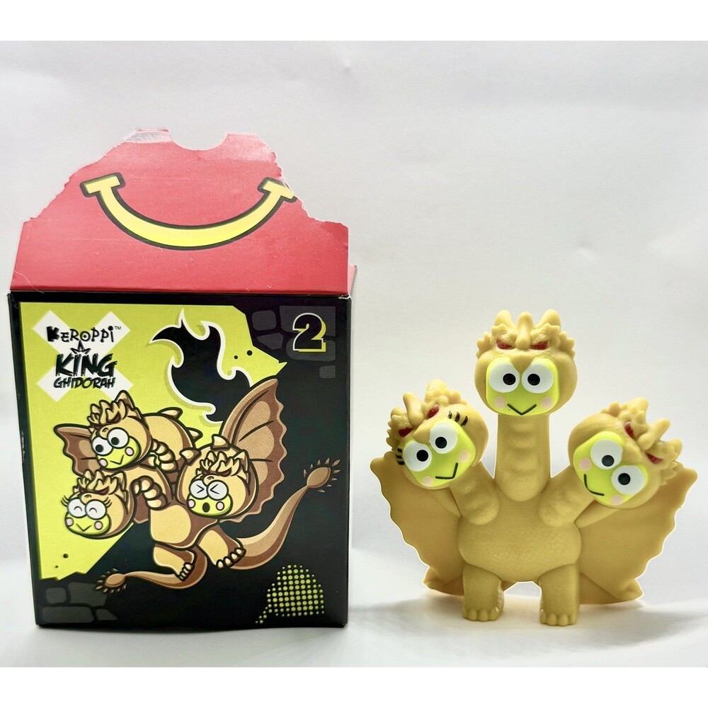 2026 McDonald’s Hello Kitty X Godzilla Figure KEROPPI KING GHIDORAH NEW w/ box